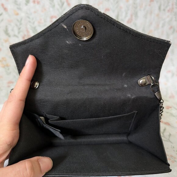 Bebe Black Rhinestone Clutch Shoulder Bag - Picture 4 of 4